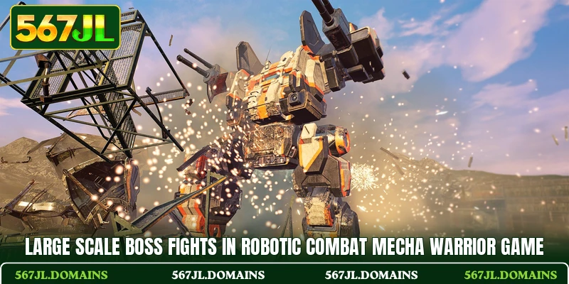 Large scale boss fights in robotic combat Mecha Warrior game