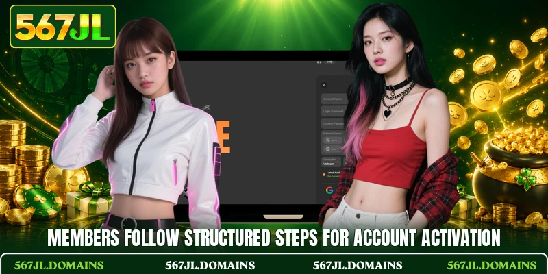 Members follow structured steps for account activation
