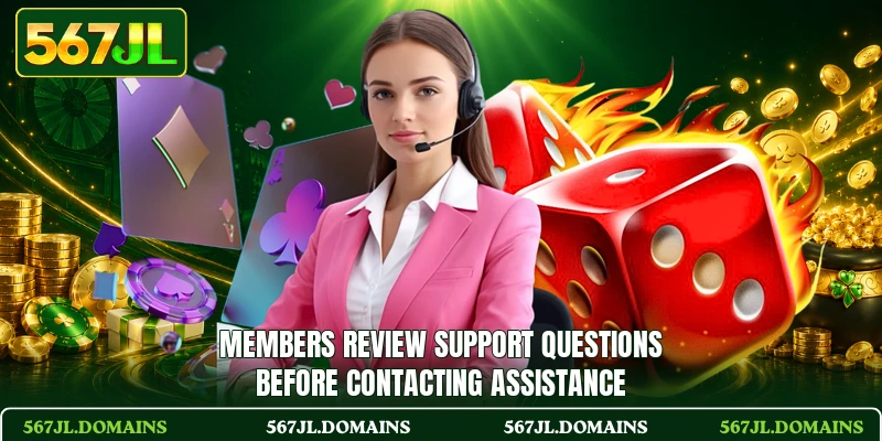 Members review support questions before contacting assistance