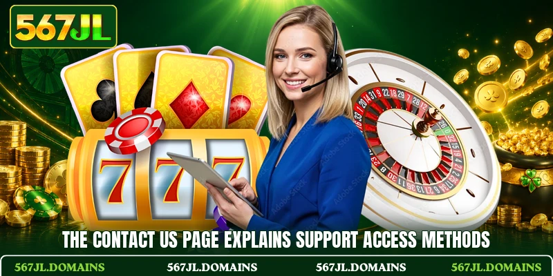 The contact us page explains support access methods