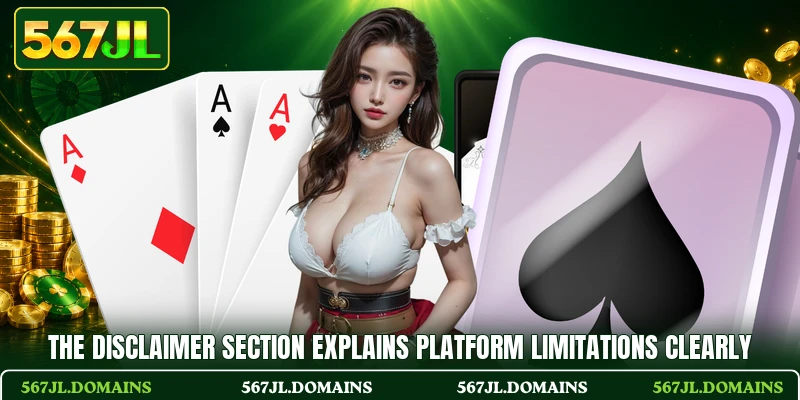 The disclaimer section explains platform limitations clearly